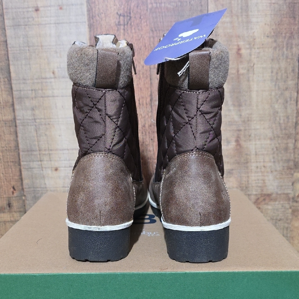 JBU Brown Quilted Lace-Up Ankle Boot - Picture 8 of 10